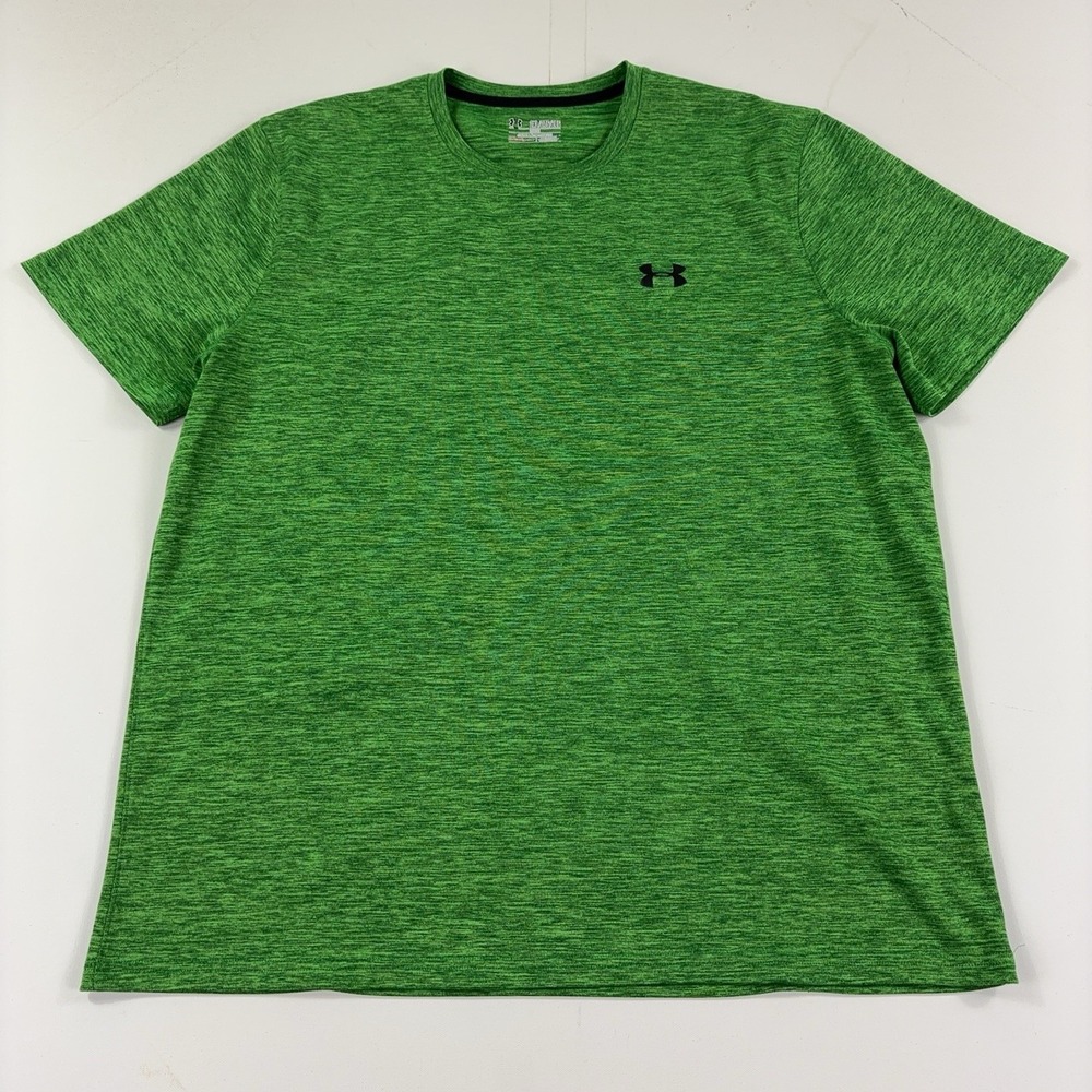Under Armour Shirt Mens 2XL Green Short Sleeve HeatGear Athletic Tee Top